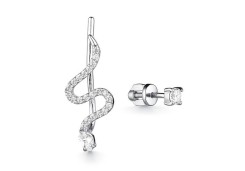 Серебряные cерьги классические с фианитом