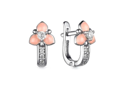 Серебряные cерьги классические с эмалью