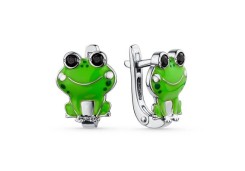 Серебряные cерьги классические с фианитом