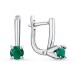 Серебряные cерьги с агатом зеленым