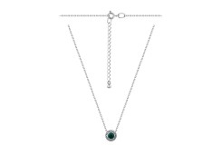 Серебряное колье с агатом зеленым