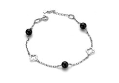 Серебряный браслет с агатом