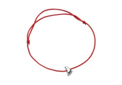 Серебряный браслет с текстилем