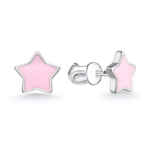 Серебряные cерьги пусеты (гвоздики) с эмалью