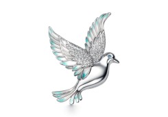 Брошь из серебра с фианитом