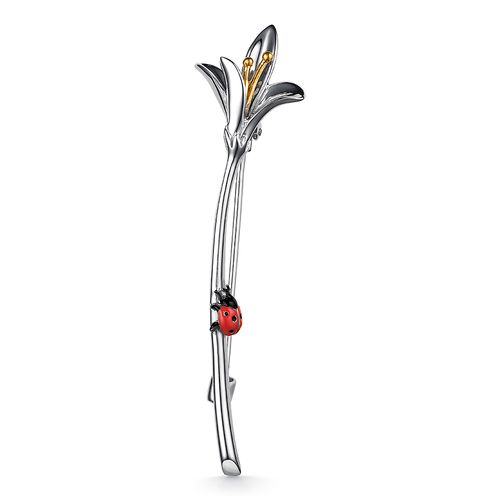 Брошь из серебра с эмалью