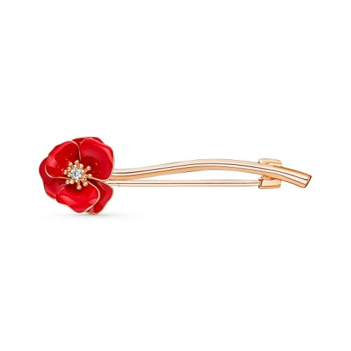 Брошь из серебра с фианитом