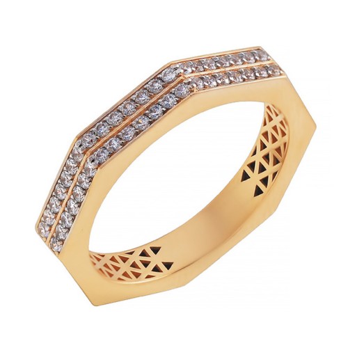 Золотое кольцо с фианитом