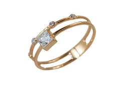 Золотое кольцо с фианитом