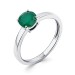 Серебряное кольцо с агатом зеленым