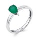 Серебряное кольцо с агатом зеленым