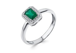 Серебряное кольцо с агатом зеленым