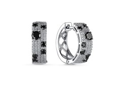 Серебряные cерьги классические с фианитом