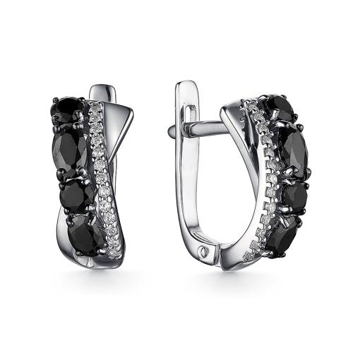 Серебряные cерьги с фианитом