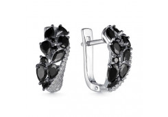 Серебряные cерьги классические с фианитом