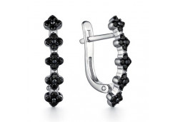 Серебряные cерьги классические с фианитом