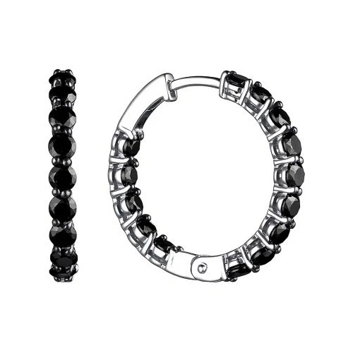 Серебряные cерьги конго с фианитом