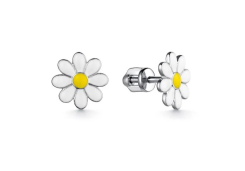 Серебряные cерьги пусеты (гвоздики) с эмалью