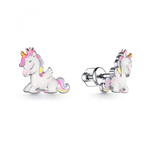 Серебряные cерьги пусеты (гвоздики) с эмалью