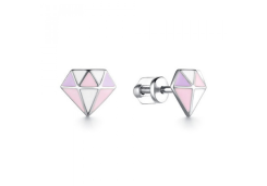 Серебряные cерьги пусеты (гвоздики) с эмалью