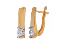 Золотые cерьги с фианитом