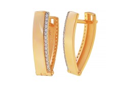 Золотые cерьги с фианитом