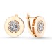 Золотые cерьги классические с фианитом