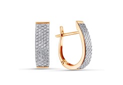 Золотые cерьги с фианитом