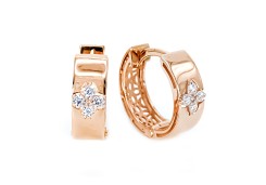 Золотые cерьги классические с фианитом