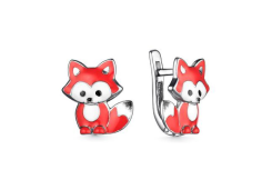 Серебряные cерьги классические с эмалью