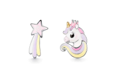 Серебряные cерьги классические с эмалью