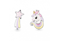 Серебряные cерьги классические с эмалью