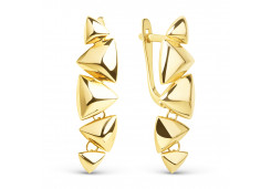 Серьги висячие из желтого золота