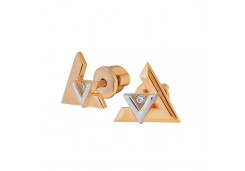 Золотые cерьги пусеты (гвоздики) с фианитом