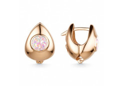 Золотые cерьги классические с опалом