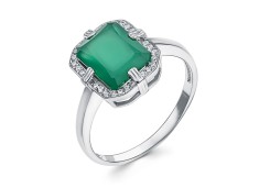 Серебряное кольцо с агатом зеленым