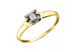 Кольцо из желтого золота с бриллиантом