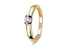Кольцо из желтого золота с бриллиантом