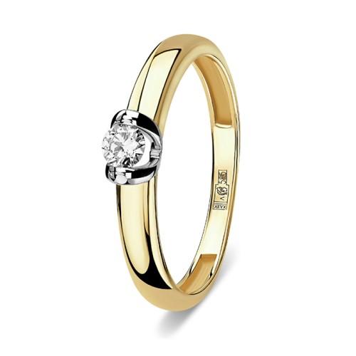 Кольцо из желтого золота с бриллиантом
