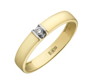 Кольцо из желтого золота с бриллиантом