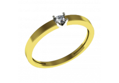Кольцо из желтого золота 585 пробы с бриллиантом