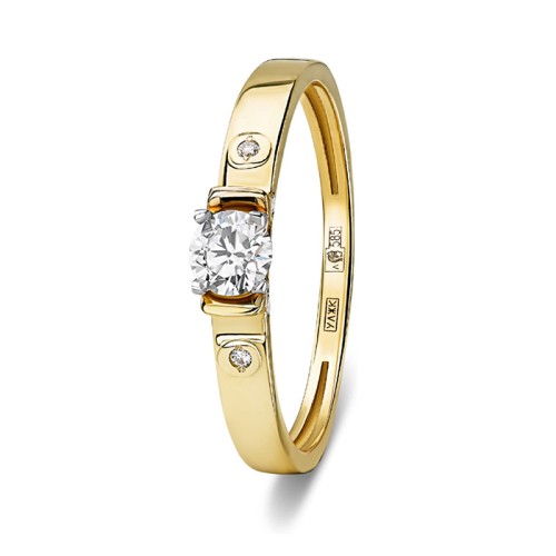 Кольцо из желтого золота с бриллиантом