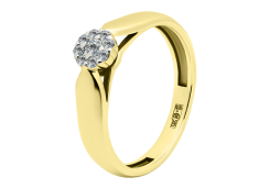 Кольцо из желтого золота с бриллиантом
