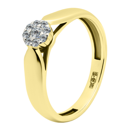 Кольцо из желтого золота с бриллиантом