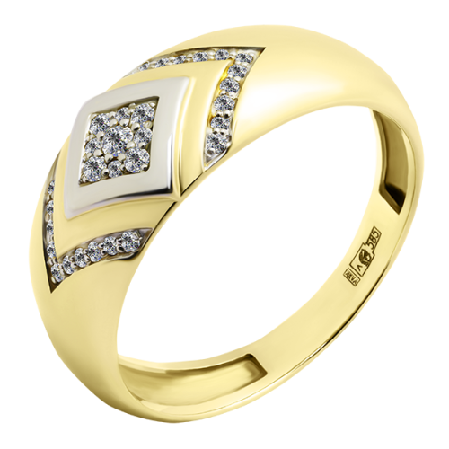 Кольцо из желтого золота с бриллиантом