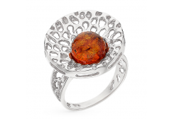Серебряное кольцо с янтарем