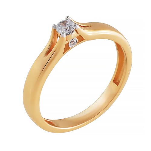 Золотое кольцо с фианитом