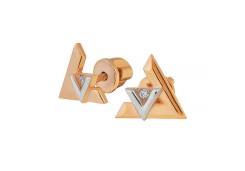 Золотые cерьги пусеты (гвоздики) с фианитом