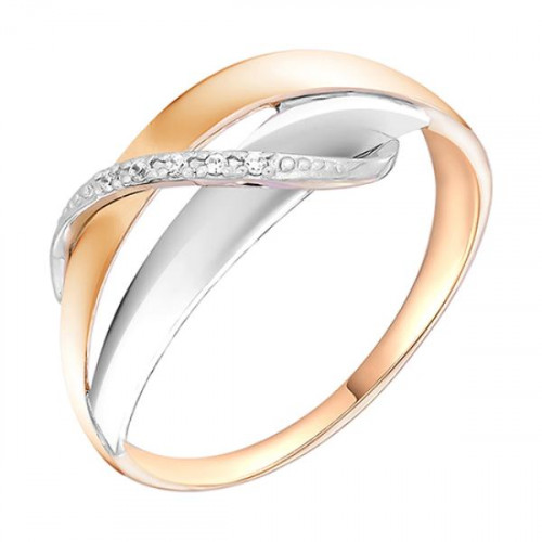 Серебряное кольцо с позолотой с фианитом