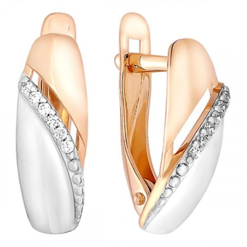 Серьги из серебра 925 пробы с фианитом